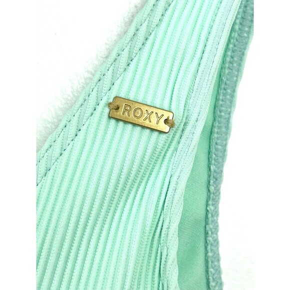 Roxy Mind Of Freedom Womens Size M Light Green Bikini Top Ribbed Swimsuit T4 - Picture 10 of 13